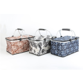 2021 hot selling Collapsible cooler market tote Aluminum handle storage shopping picnic basket